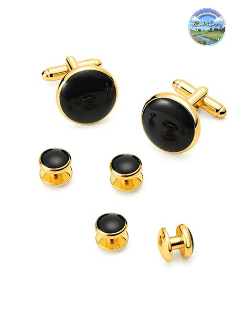 Cufflinks & Tuxedo Studs Set - 316L Stainless Steel Formal Wedding Jewelry